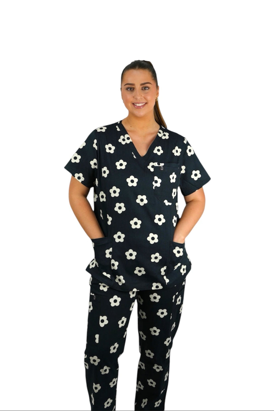 After Hours Flowers Scrub Set